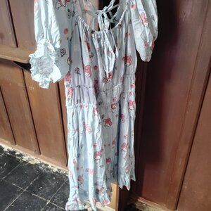 Sanrio My Melody Strappy Back Dress Size 2 or 2X Blue Midi Cosplay Bunny NWT